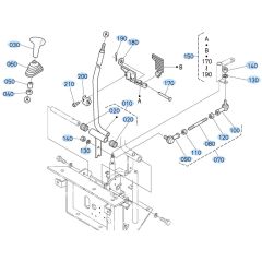 Control Lever (Travel) Assembly -1 for Kubota KX121-3 Mini Excavator