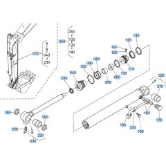Bucket Cylinder Assembly for Kubota KX121-3 Mini Excavator