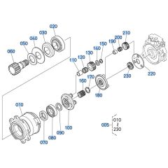 Swivel Motor Assembly -1 for Kubota KX161-3s Mini Excavator