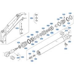 Arm Cylinder Assembly for Kubota KX161-3s Mini Excavator