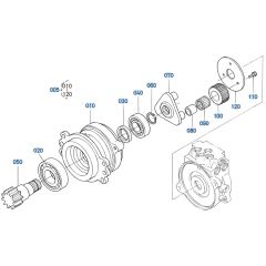 Swivel Motor Assembly -1 for Kubota KX91-3s Mini Excavator