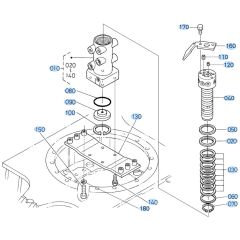 Rotary Joint Assembly for Kubota KX91-3s Mini Excavator
