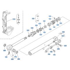 Bucket Cylinder Assembly for Kubota KX91-3s Mini Excavator