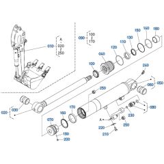 Bucket Cylinder Assembly for Kubota U17-5 Mini Excavator