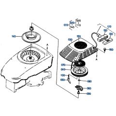 Recoil Starter Assembly for Kubota W5021-PC Mower