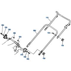 Handle Assembly for Kubota W5021-PC Mower