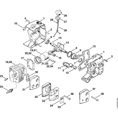Crankcase & Cylinder for Stihl 020