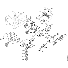 Clutch & Chain Sprocket for Stihl 024