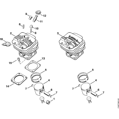 Cylinder Assembly for Stihl 036