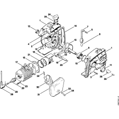 Crankcase, Cylinder, Muffler Assembly