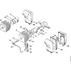 Cylinder, Piston for Stihl 045