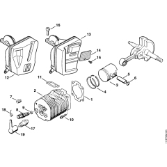 Cylinder, Muffler Assembly