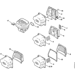 Muffler Assembly for Stihl 066