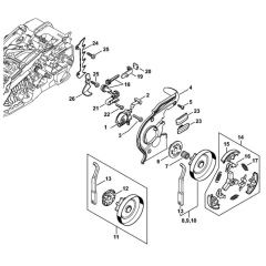 Oil Pump & Clutch for Stihl MS 194 T