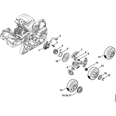 Oil Pump & Clutch for Stihl MS231