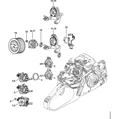 Carburetor & Air Filter for MS241C