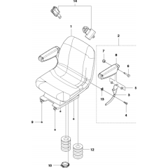 Seat Assembly for Husqvarna P524