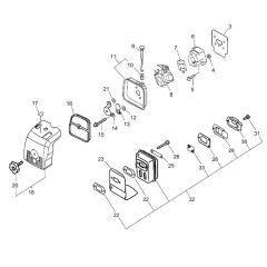 Air Cleaner & Muffler for ECHO