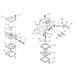 Carburettor for ECHO PAS-2400