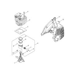 Cylinder, Piston, Crankshaft