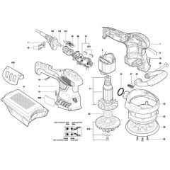 Bosch PEX 400 AE Sander Assembly
