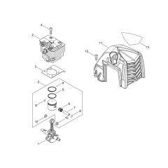 Cylinder, Piston, Crankshaft