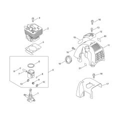 Cylinder, Piston, Crankshaft