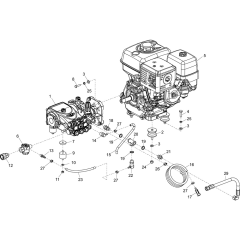 Engine, Gearbox & Pump Assembly