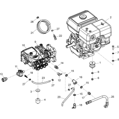 Engine, Gearbox & Pump Assembly