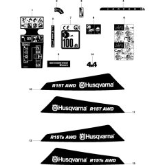 Decals for Husqvarna Rider 15 T AWD