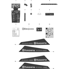 Decals for Husqvarna Rider 15V2
