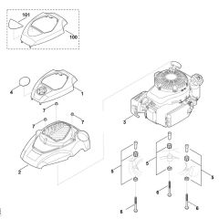 Engine for Stihl RM 655.1 RS