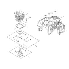 Cylinder, Piston, Crankshaft
