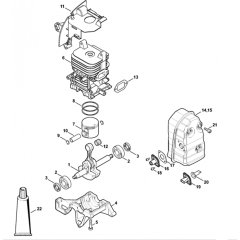 Crankshaft, Cylinder Muffler