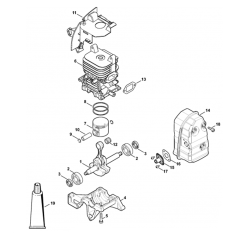 Crankshaft, Cylinder, Muffler