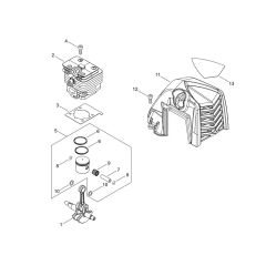 Cylinder, Piston, Crankshaft