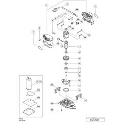 Hikoki SV12SH Mini Sander Assembly