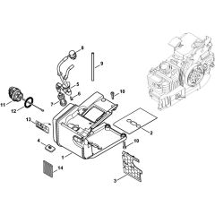 Tank Housing MS 200 Assembly