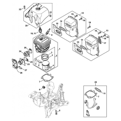 TS440 Cylinder Muffler Parts