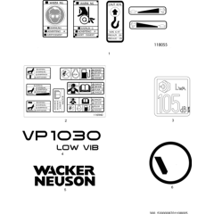 Labels for Wacker VP1030A