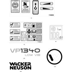 Labels Assembly for Wacker VP1340