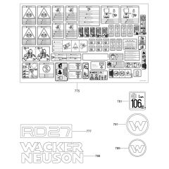 Decals for Wacker RD27 Roller