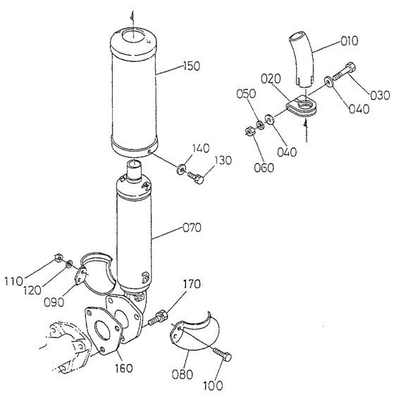 Muffler Assembly for Kubota DF752-E2 Engine