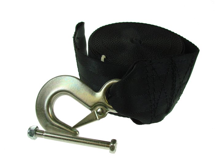 Winch Strap 63mm x 8m, Nylon Webbing with Forged Hook