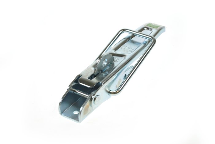 Padlockable Overcentre Catch, 210 x 37 mm, Zinc Plated, 490 kg