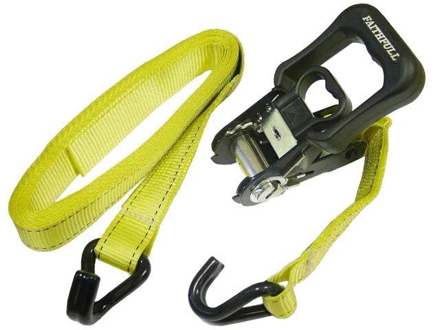 Faithfull Ratchet Tie-Down J-Hook 5m x 32mm - 1320kg