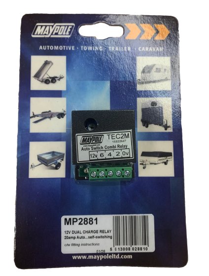 12V 20A Self-Switching Dual Charge Relay, Retail Pack
