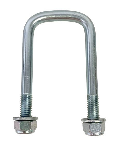 M12 High Tensile U-Bolt 55mm ID x 110mm Length, 50mm Thread, Nyloc Nuts