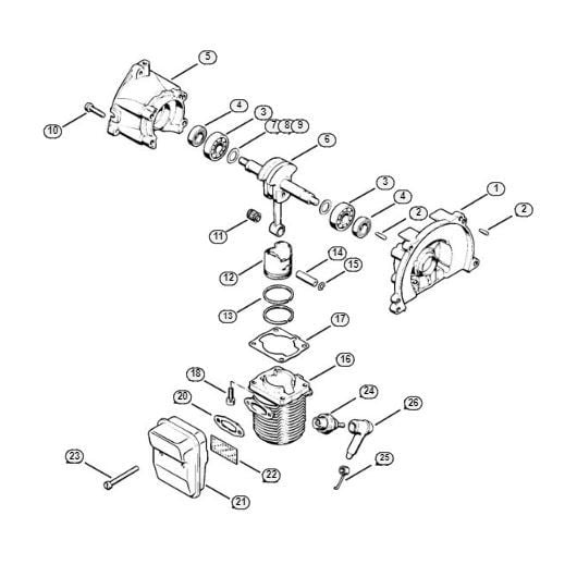 Stihl FS 60 Crankcase Cylinder Assembly