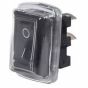 Black On/Off Single-Pole Rocker Switch with PVC Cover - 10A at 12V - Each - 0-530-51